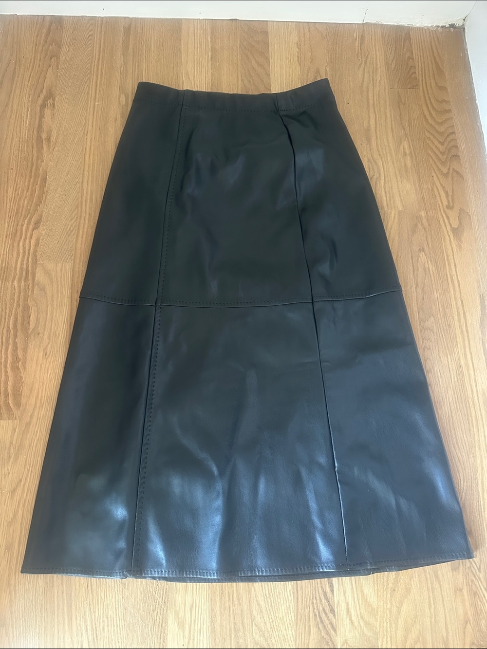 Max Studio Black Faux Leather Maxi Skirt